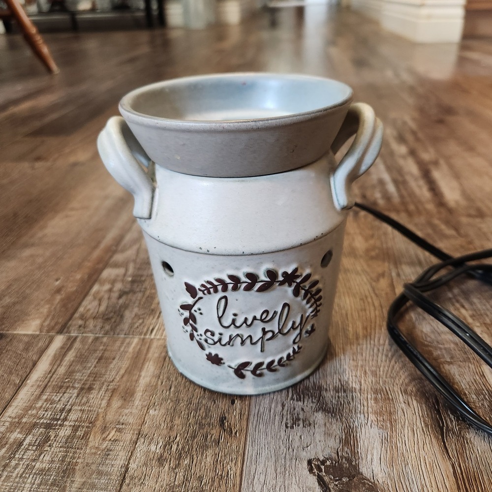Scentsy Live Simply Milk Can Electric Wax Warmer Farmhouse Rustic Ceramic 25W